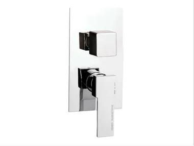 QUBIKA - Chrome-plated single handle shower mixer with diverter _ Remer Rubinetterie